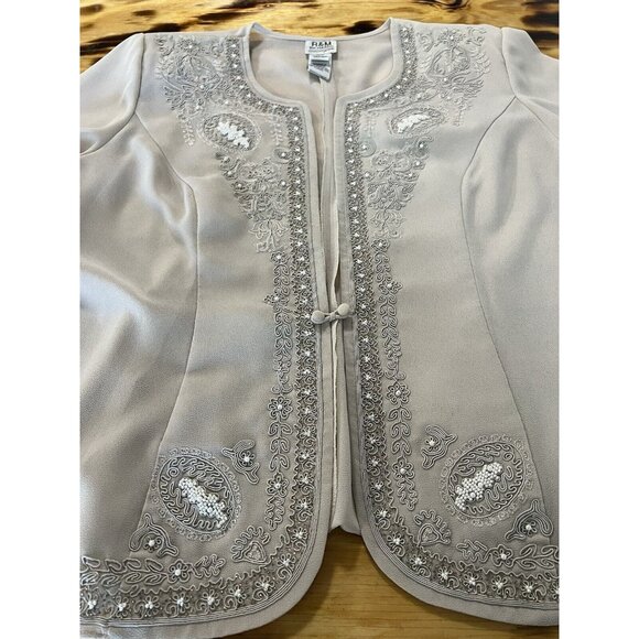 R&M Richards Blouse Women’s‎ 20WP Embossed Beaded Vintage Formal Wedding Classic - Picture 11 of 13